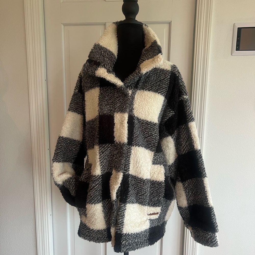 Billabong Black and White Sherpa Jacket